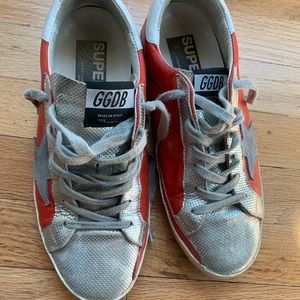 Red and silver Golden Goose Sneaker